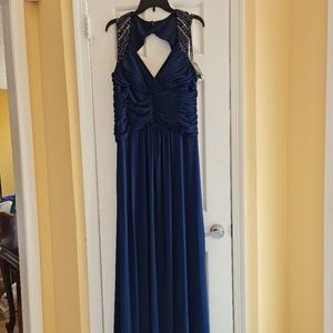Vince Camuto navy blue size 14 jeweled neck gown, NWT